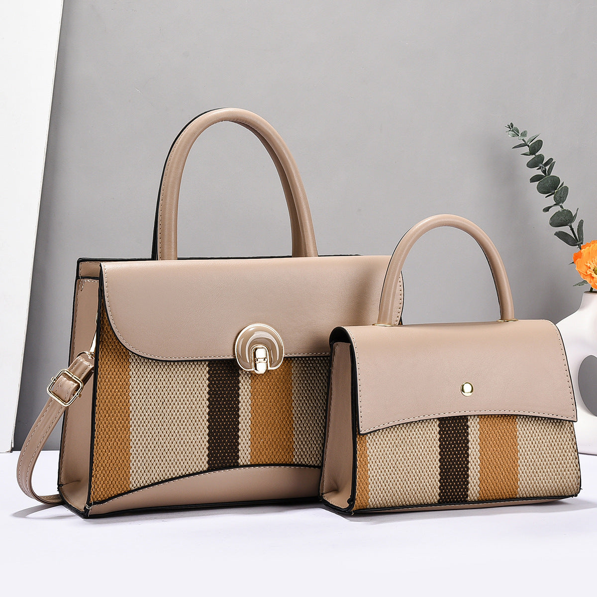 Sac à rabat 2 en 1 à blocs de couleurs pour femme
