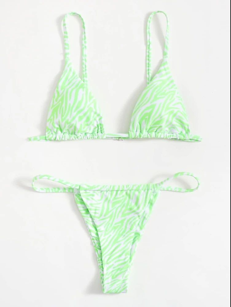 Ensemble de maillot de bain bikini sexy à rayures pour femme, mode été