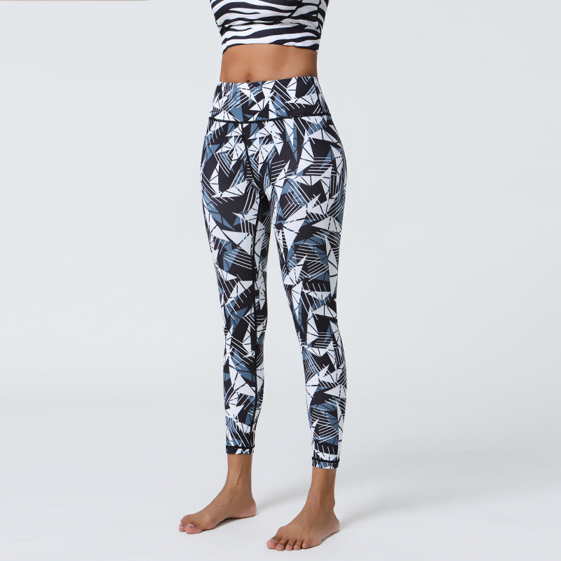 Leggings de sport taille haute imprimés pour femmes, style yoga