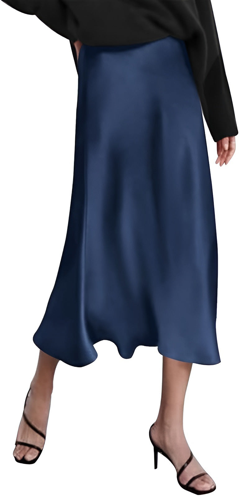 Women Fashion Elegant Solid Color Satin Fishtail Skirt