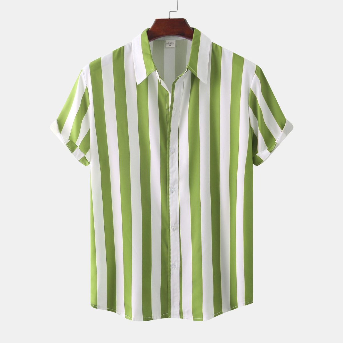 Men's Casual Vacation Stripe Print Short Sleeve Shirt