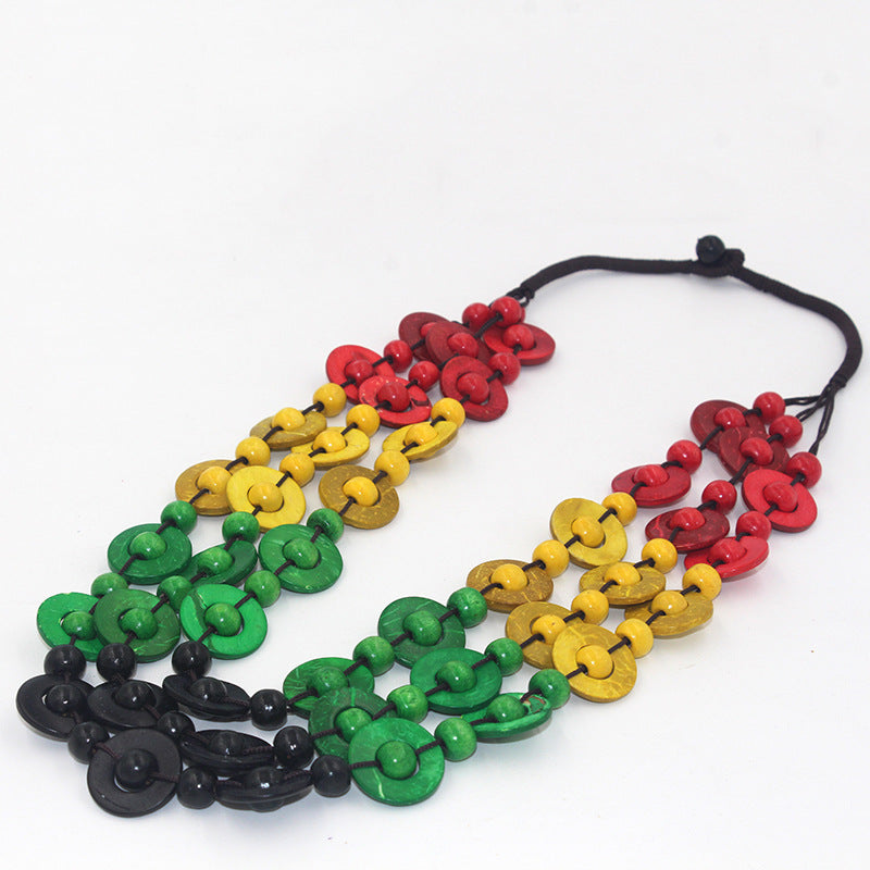 Collar tejido de longitud media de estilo étnico bohemio