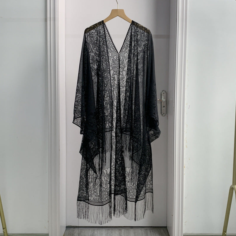 Chal de encaje de verano para mujer, moda estilo bohemio