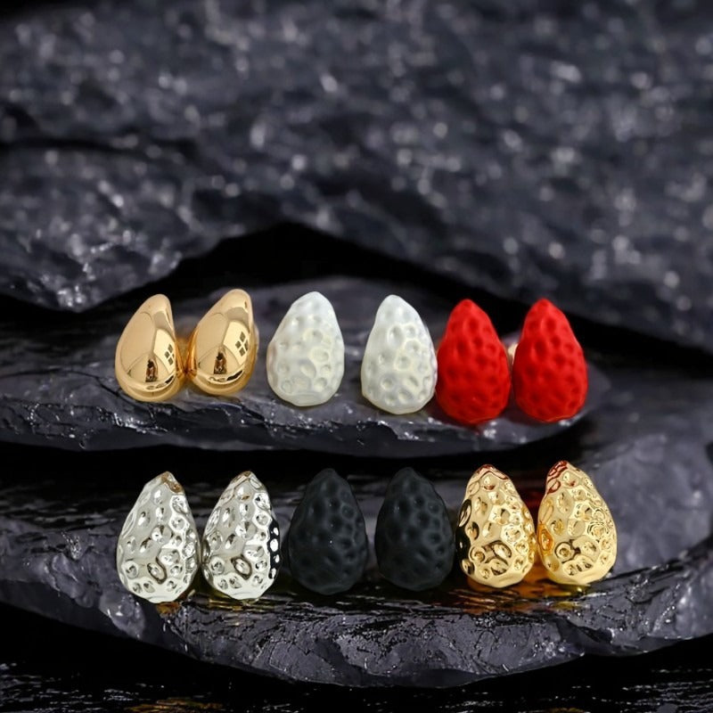 Women Fashion Solid Color Exaggerated Gold Drop Earrings