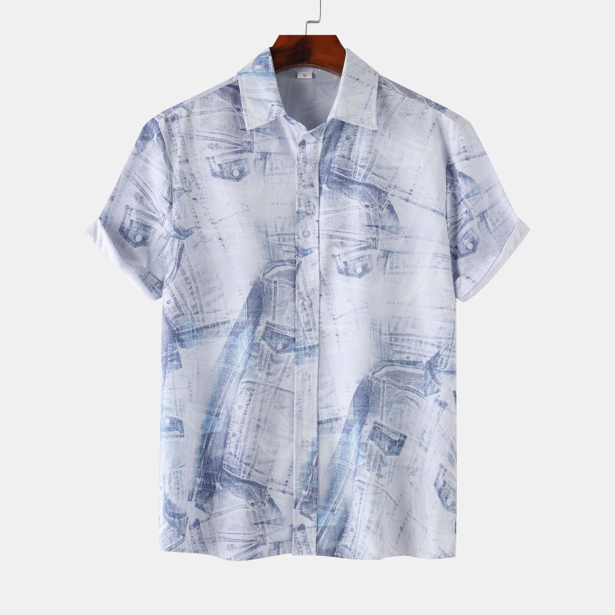 Men Summer Leisure Vacation 3D Flower Print Shirt