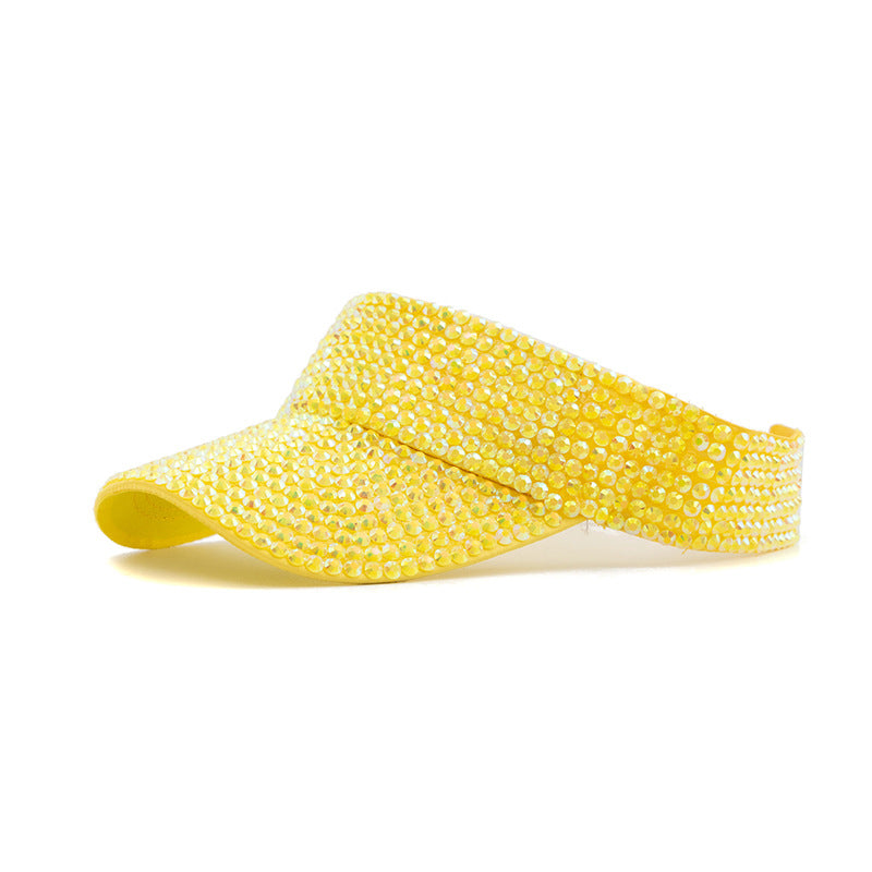 Sombrero de verano para exteriores con protección solar y diamantes de imitación