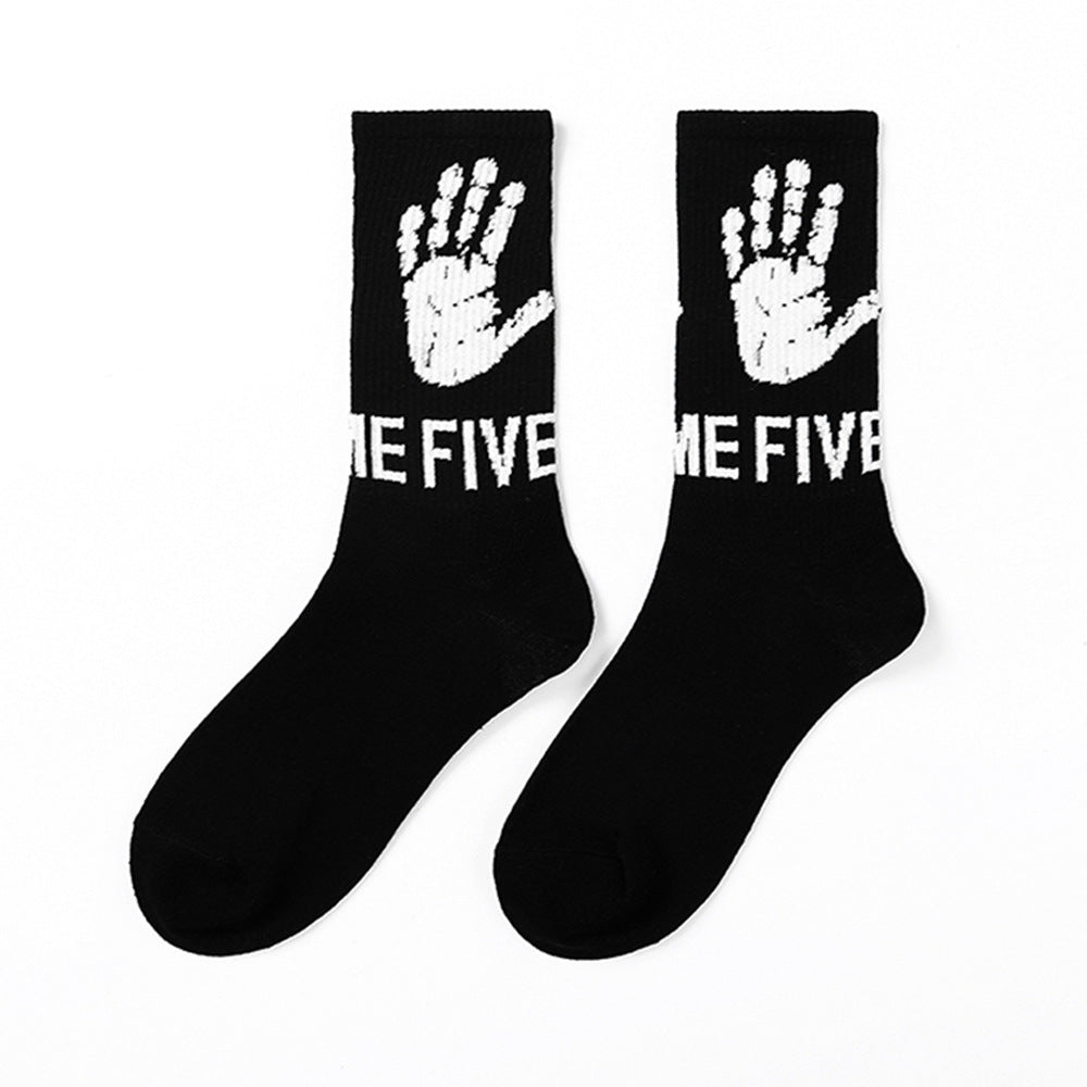 Calcetines de Halloween para hombre con diseño punk de calavera y palmeras y astronauta