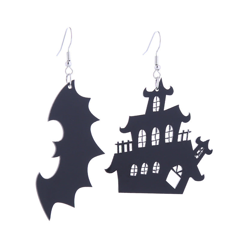 Halloween Women Horror Funny Dark Spider Bat Ghost Witch Acrylic Earrings