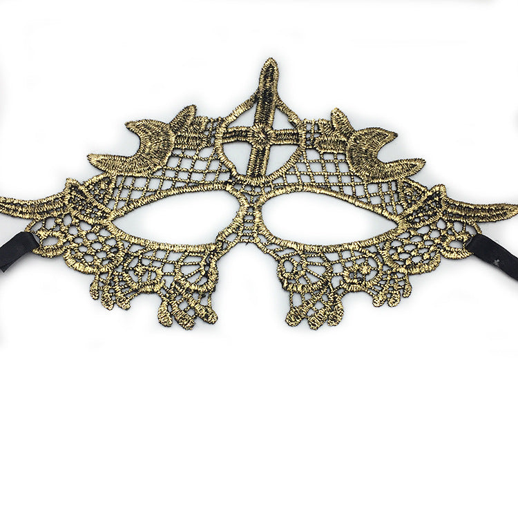 Women Simple Hollow Lace Half Face Mask for Halloween