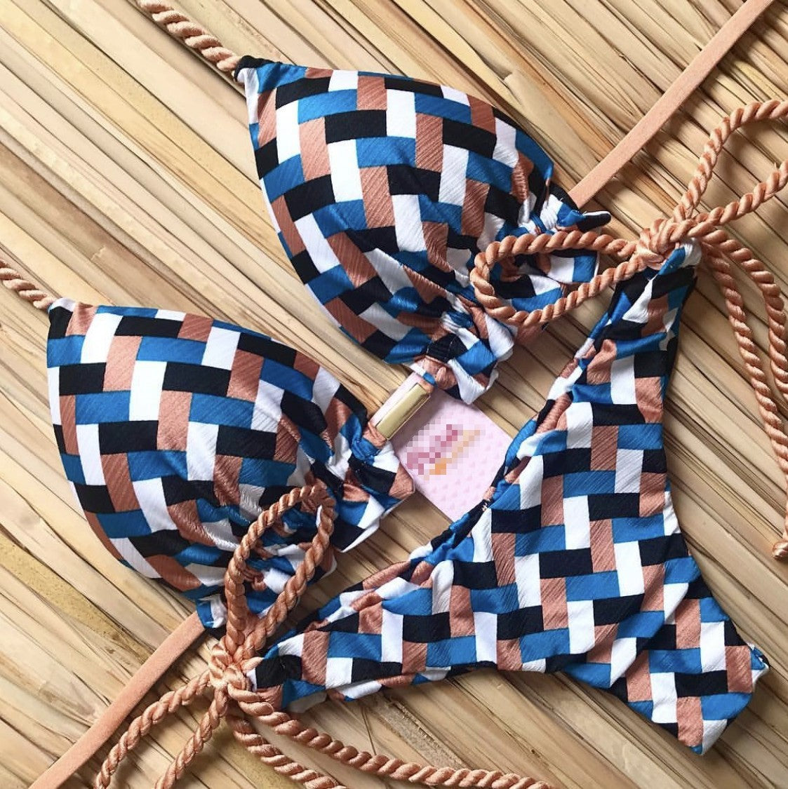 Maillot de bain bikini dos nu imprimé sexy pour femme