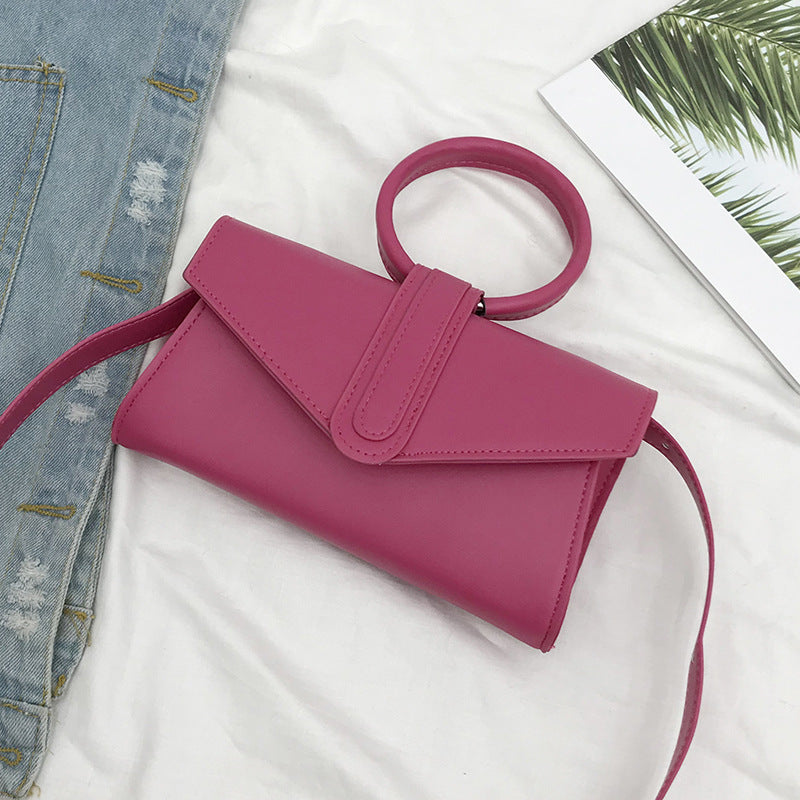 Bolso de hombro informal de color sólido a la moda para mujer