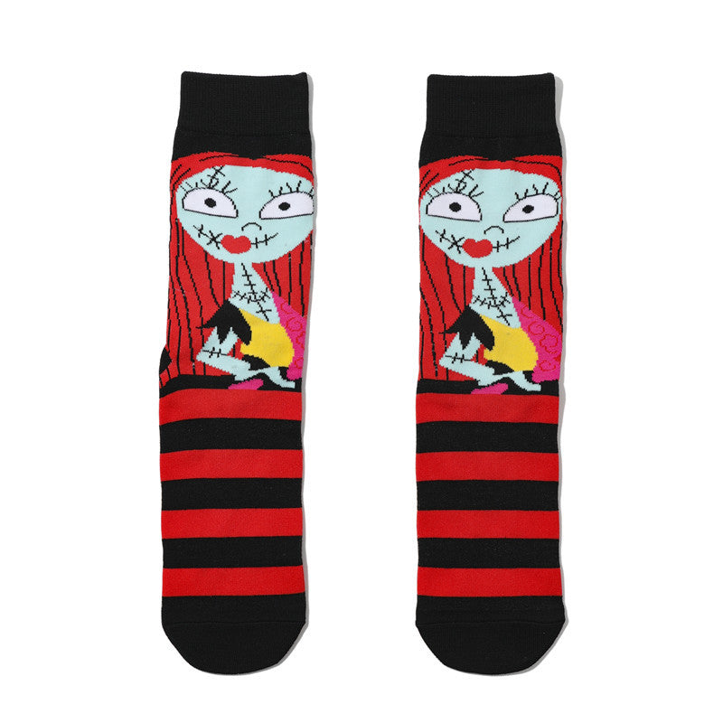 Calcetines unisex de moda con diseño de calaveras divertidas de Halloween