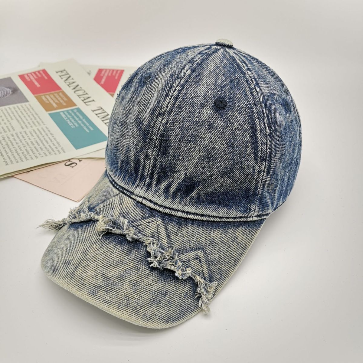 Gorra vaquera lavada, desgastada y retro sencilla