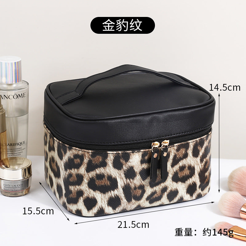 Bolsa de cosméticos de pata de gallo de moda en blanco y negro