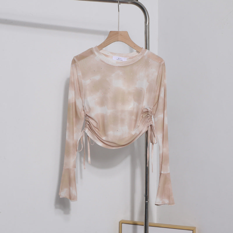 Women Fashion Summer Vacation Tie Dye Blouse