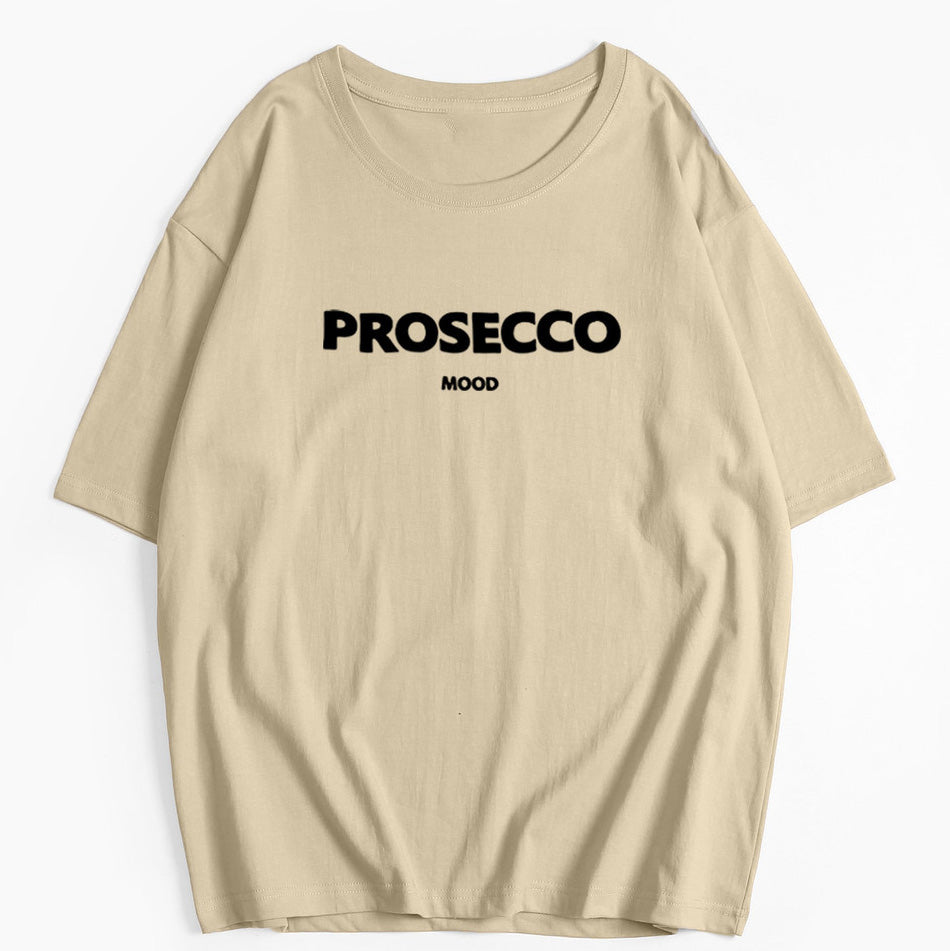 Women Casual Cotton Letter Printed Round Neck T-Shirt