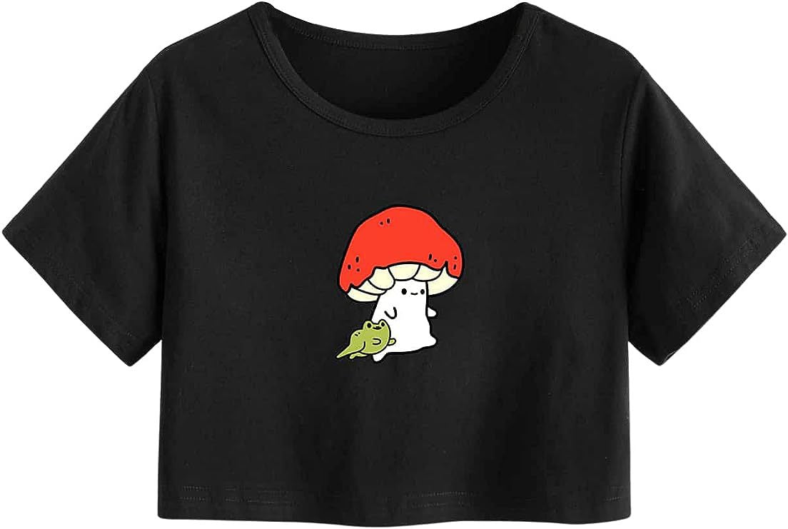 Camiseta corta de manga corta lisa y sencilla para mujer