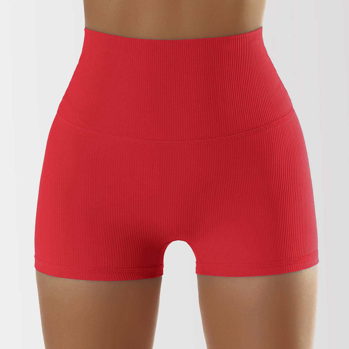 Short de yoga sans coutures de couleur unie pour femme
