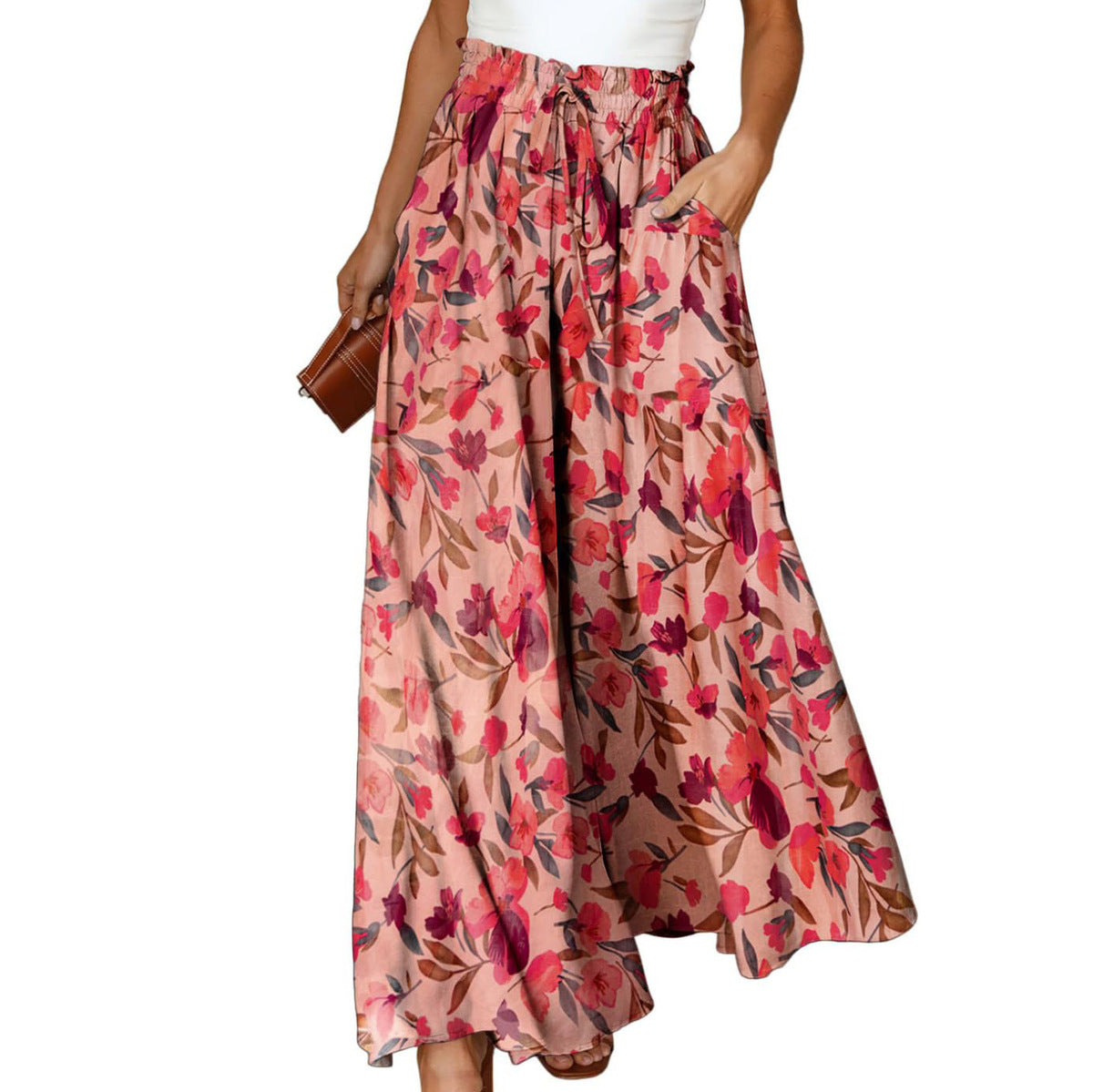 Women Casual High Waist Wide Leg Pants