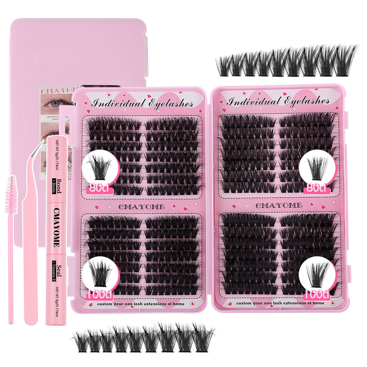 Juego de pestañas postizas naturales de un solo grupo, de 8 a 16 mm de grosor, para mujer