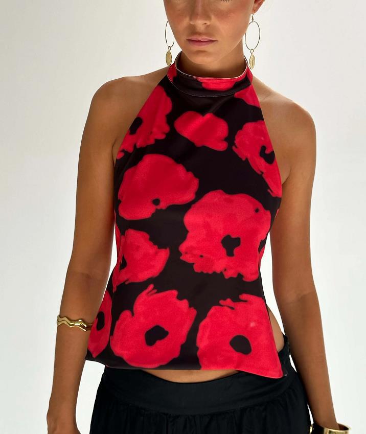 Women Summer Sleeveless Halter Neck Top