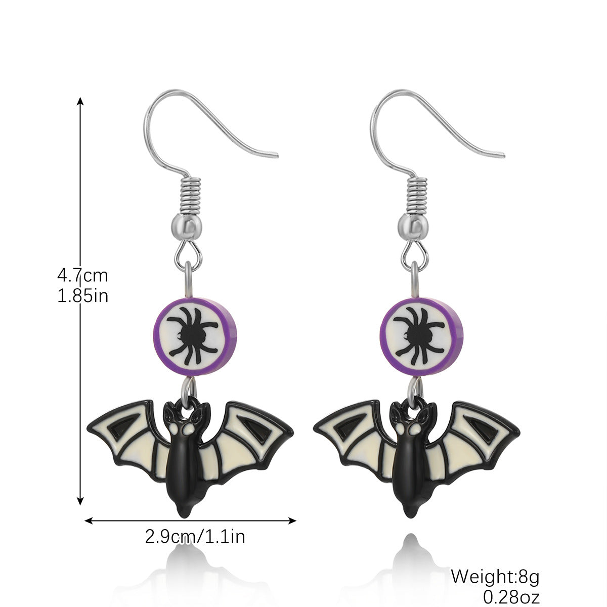 Halloween Women Creative Pumpkin Skull Bat Earrings