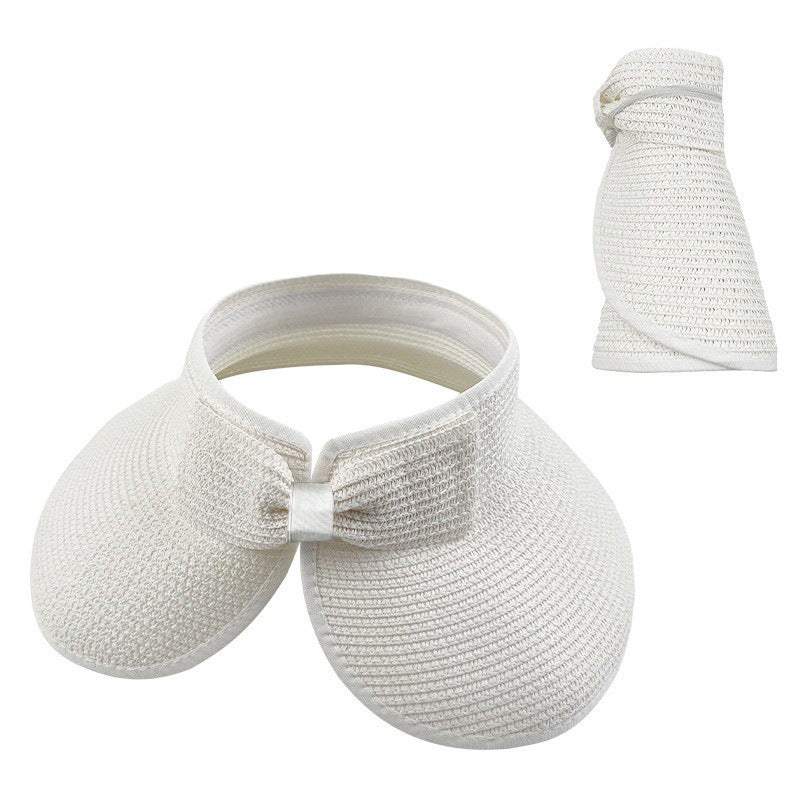 Women Fashion Casual Solid Color Straw Hat for Sun Protection