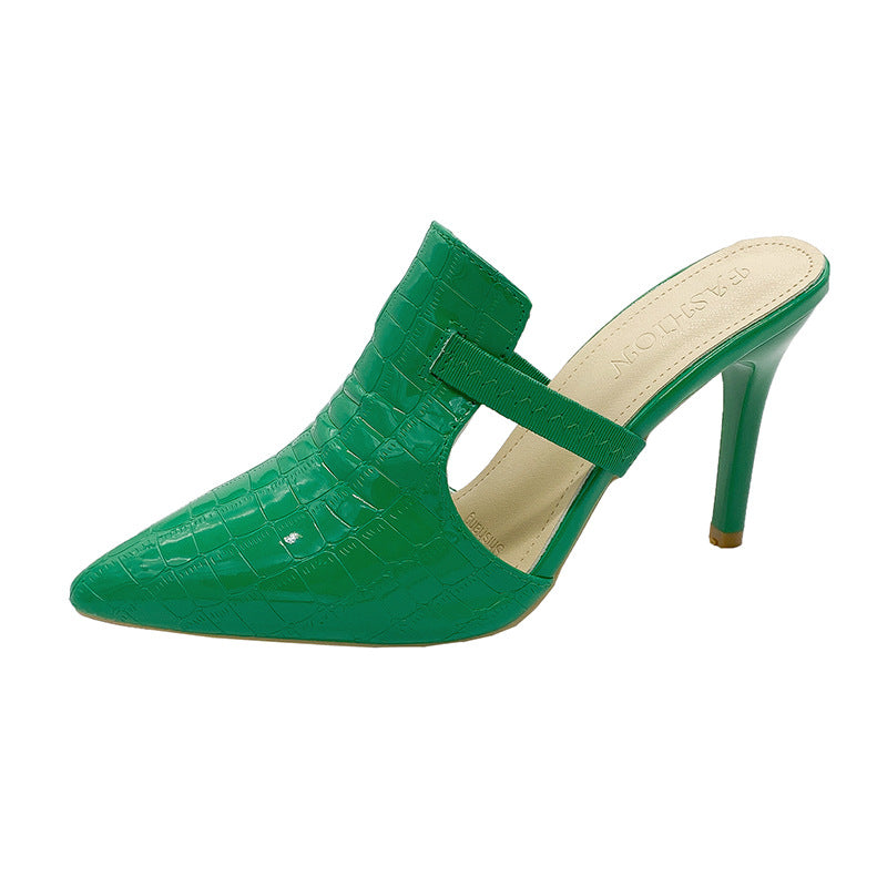 Chaussures à talons hauts et bout pointu pour femmes, couleur unie, sexy