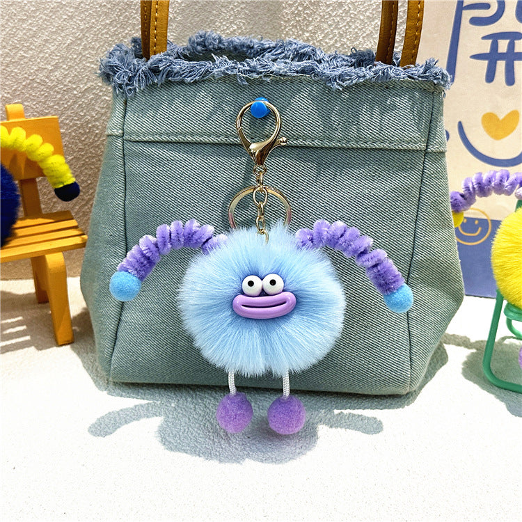 Llavero de peluche con forma de bolso de dibujos animados
