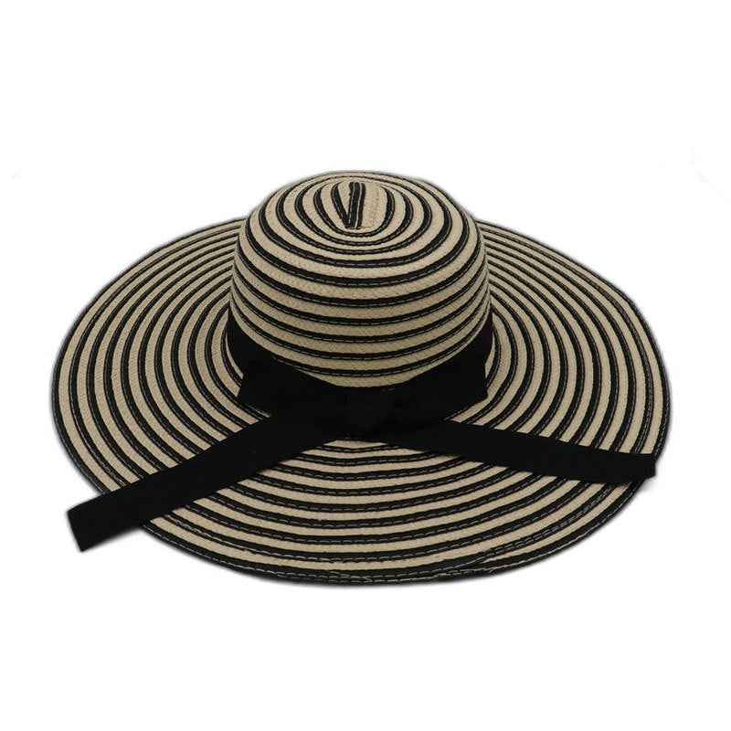 Sombrero de playa de ala grande tejido de paja de moda para mujer
