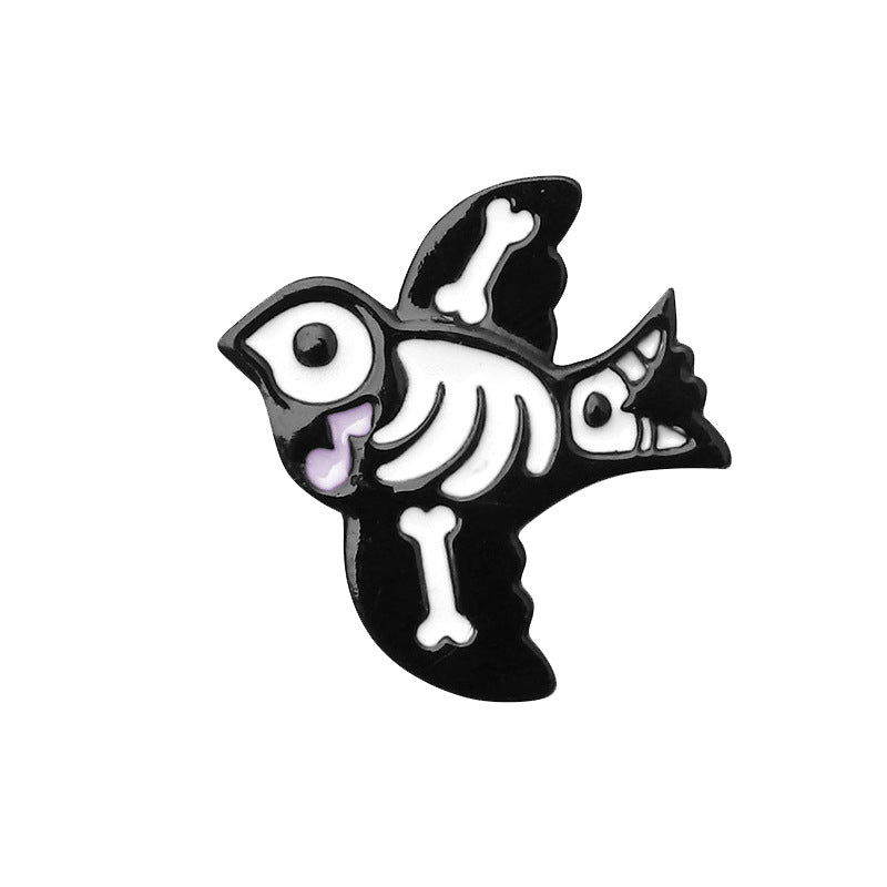 Broches en métal unisexes en forme d'animaux de dessin animé pour Halloween