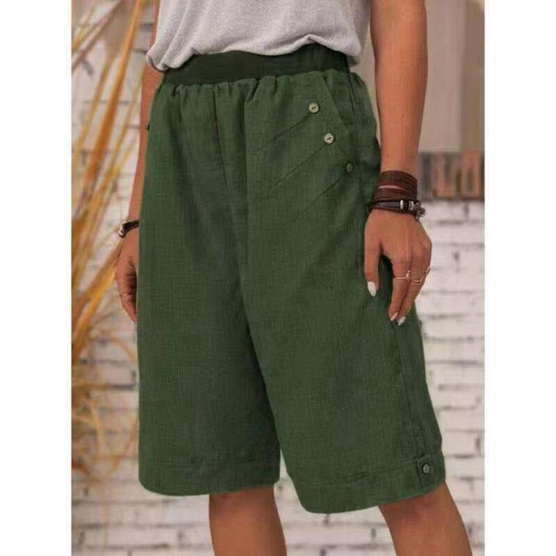 Women'S Fashion Casual Cotton Linen Cropped Pants