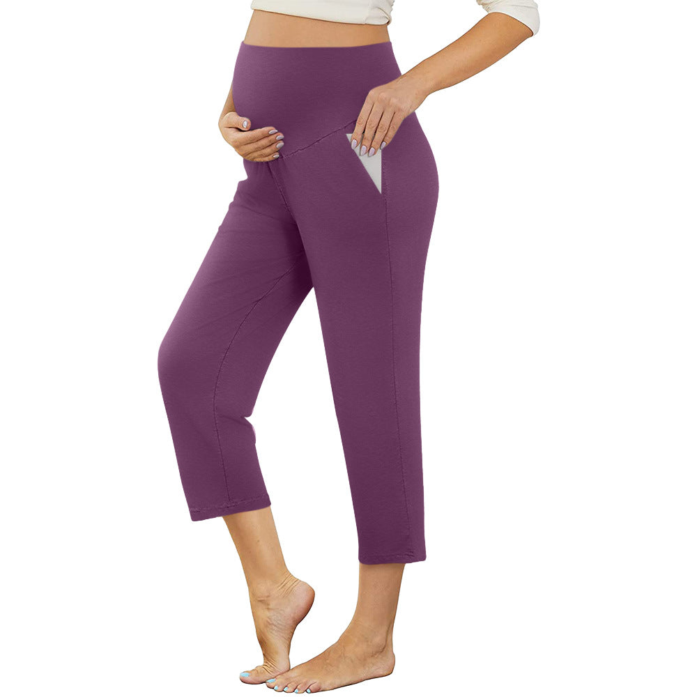 Pregnant Women Casual Solid Color Yoga Pants