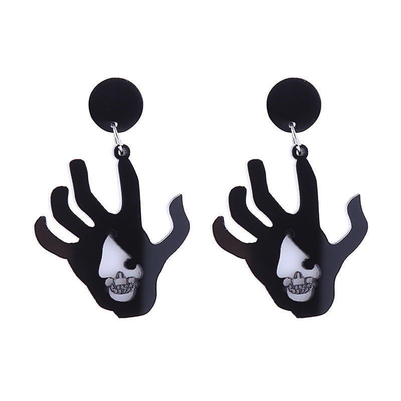 Boucles d'oreilles en acrylique motif horreur pour femme, motif Halloween