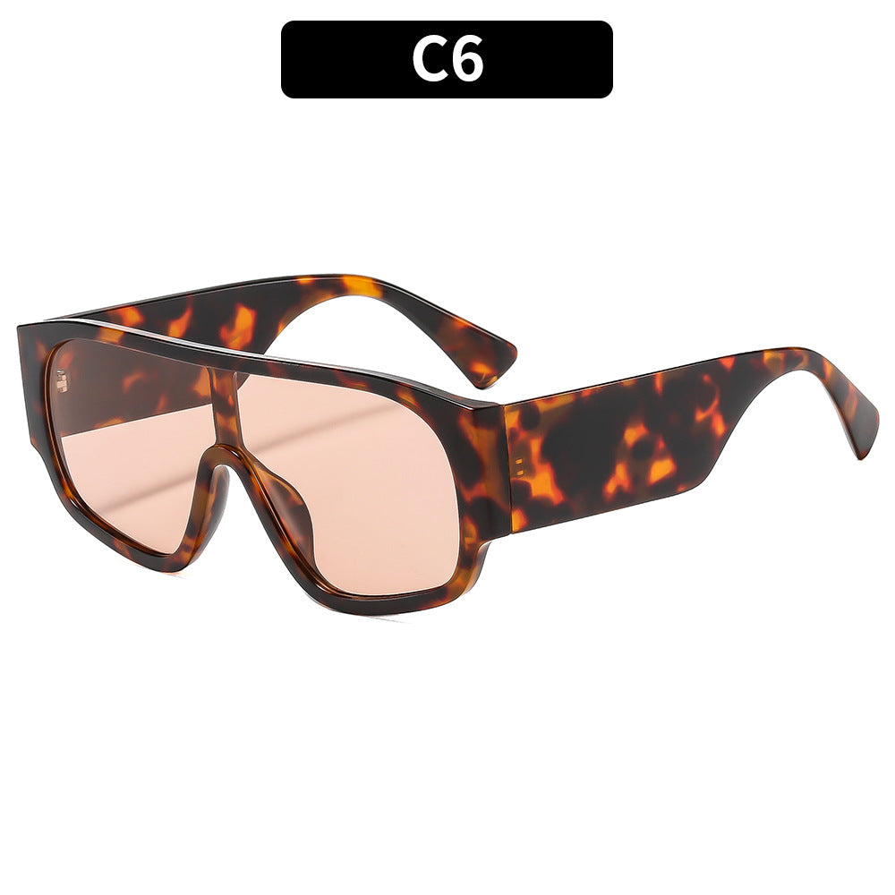 Fashion Outdoor Large Frame One-Body Lens Sunglasses