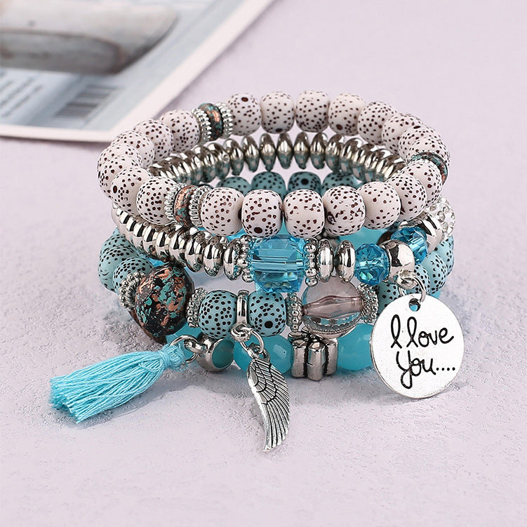 Bohemian Style Multi-Layer Wooden Beaded Bracelet