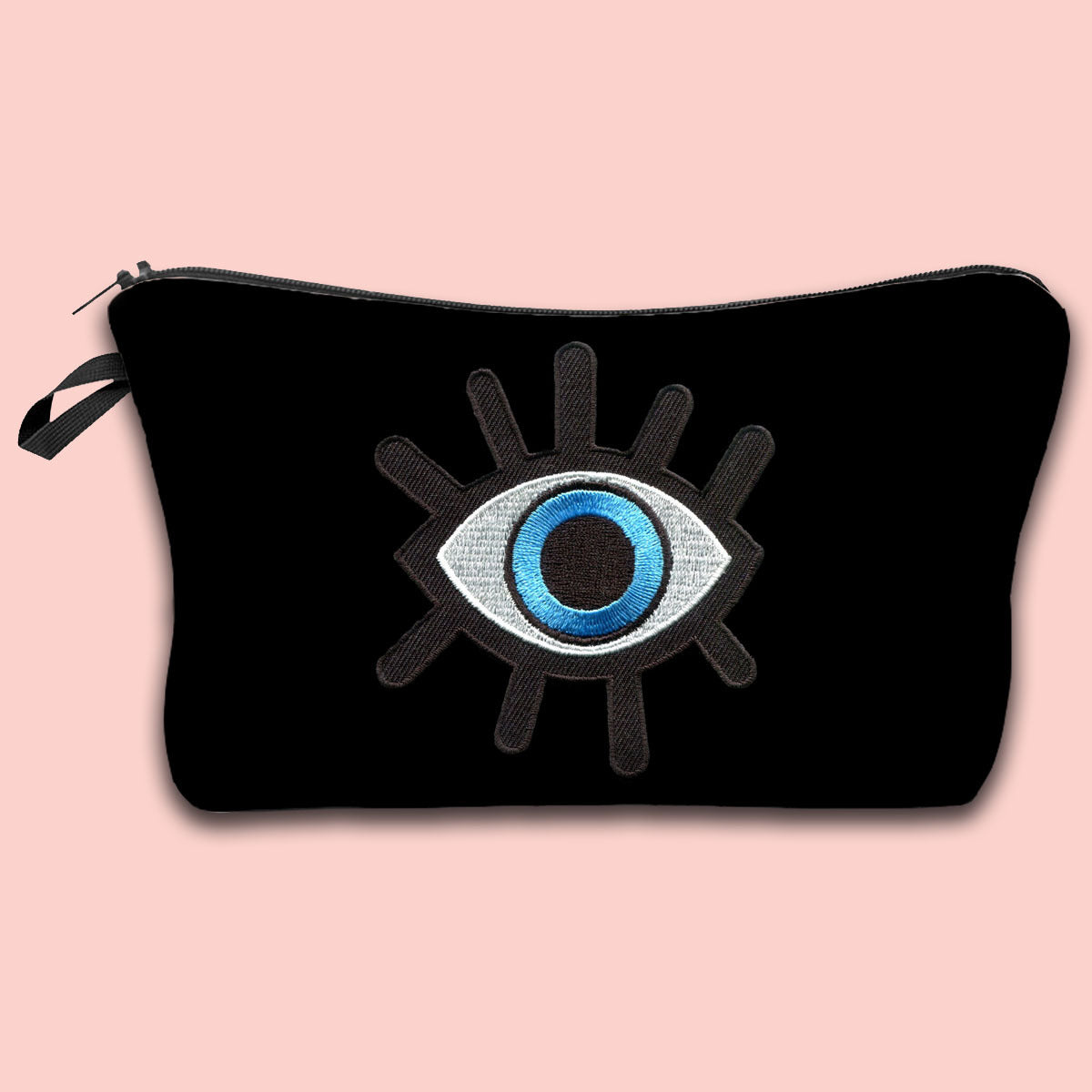 Bolsa de cosméticos portátil con diseño de mal de ojo para mujer