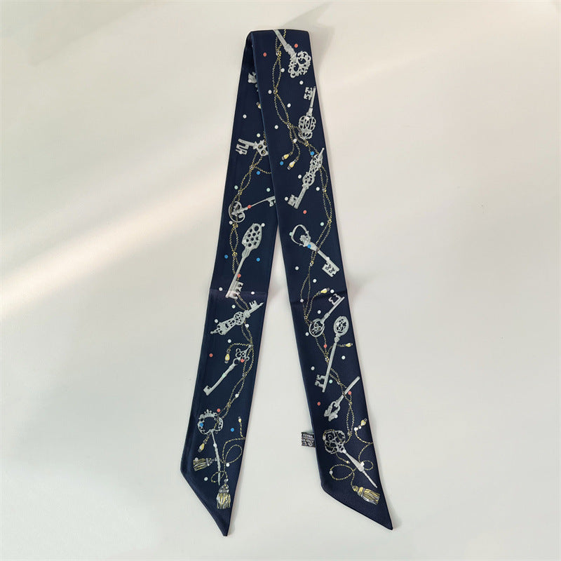Fashion Printed Ribbon Tie Bag Handle Scarf