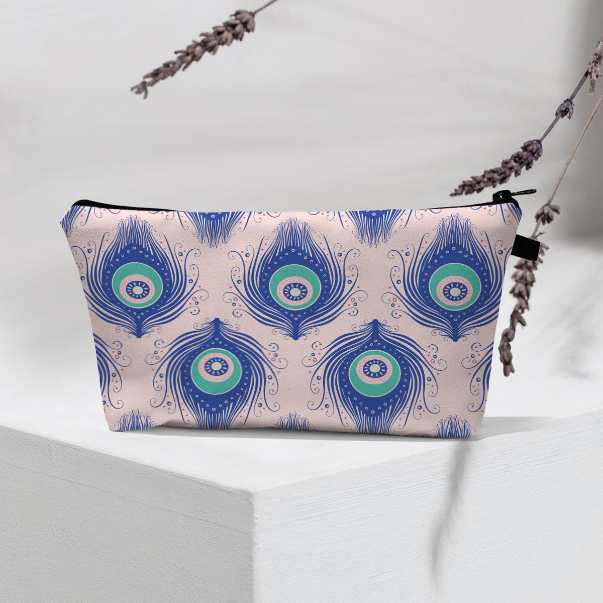 Bolsa de cosméticos portátil con diseño de mal de ojo para mujer