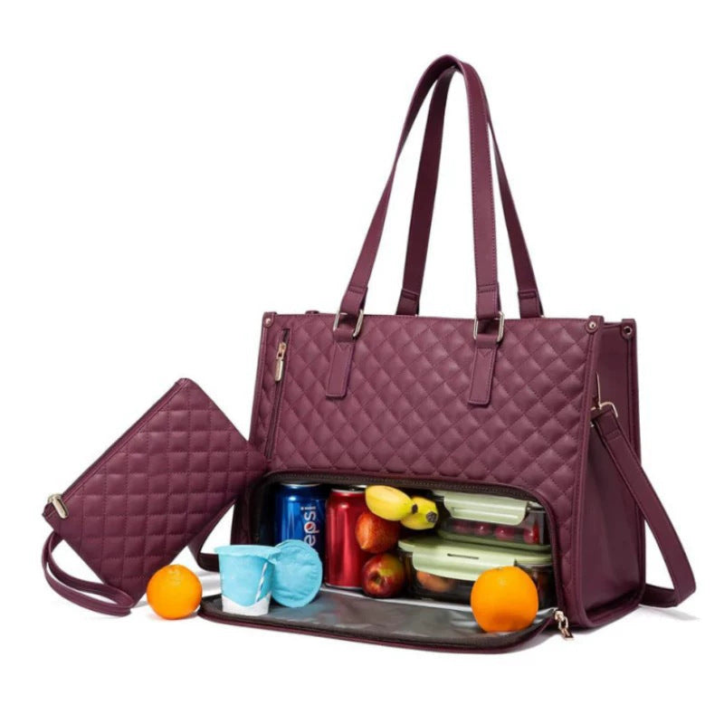 Large-Capacity Leather Storage Tote Bag Set