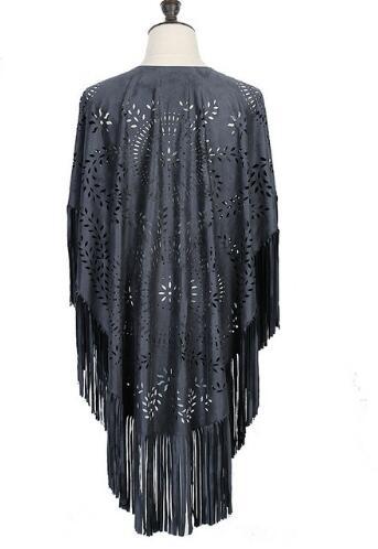 Chal de gamuza con borlas para mujer, estilo bohemio, de verano