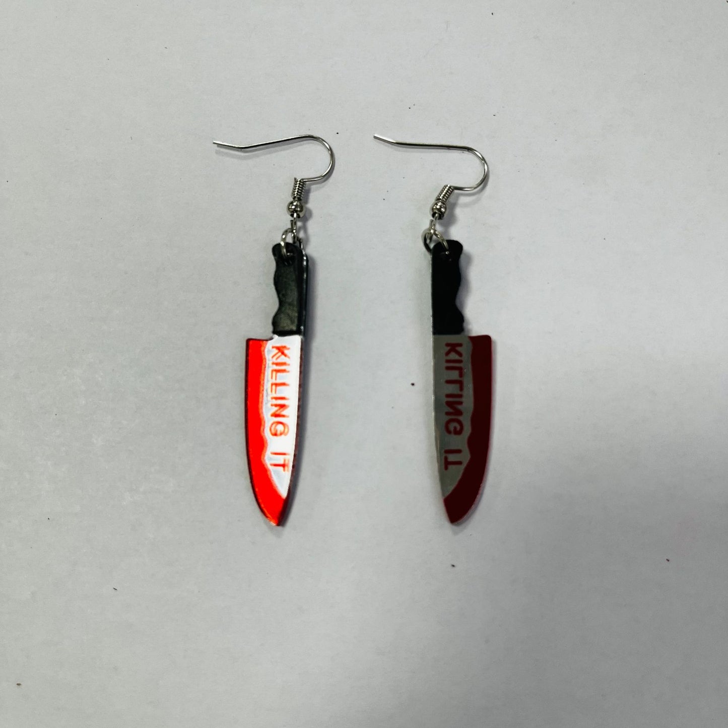 Halloween Women Horror Funny Acrylic Knife Earrings
