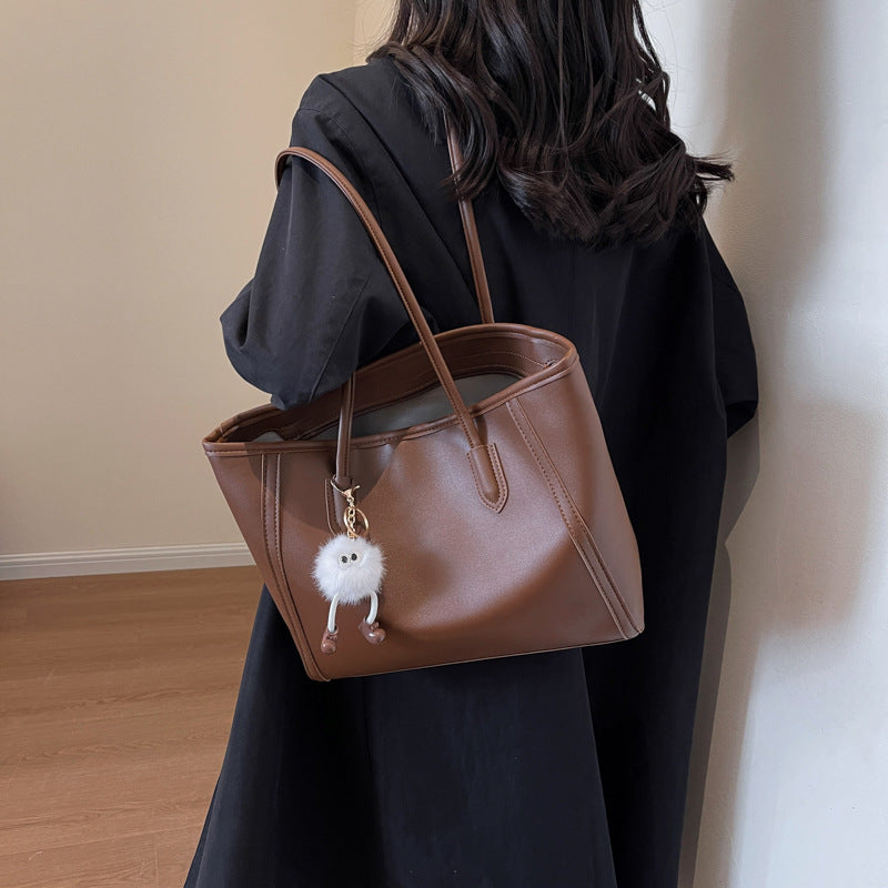 Women Casual Solid Color Large Capacity Tote Bag