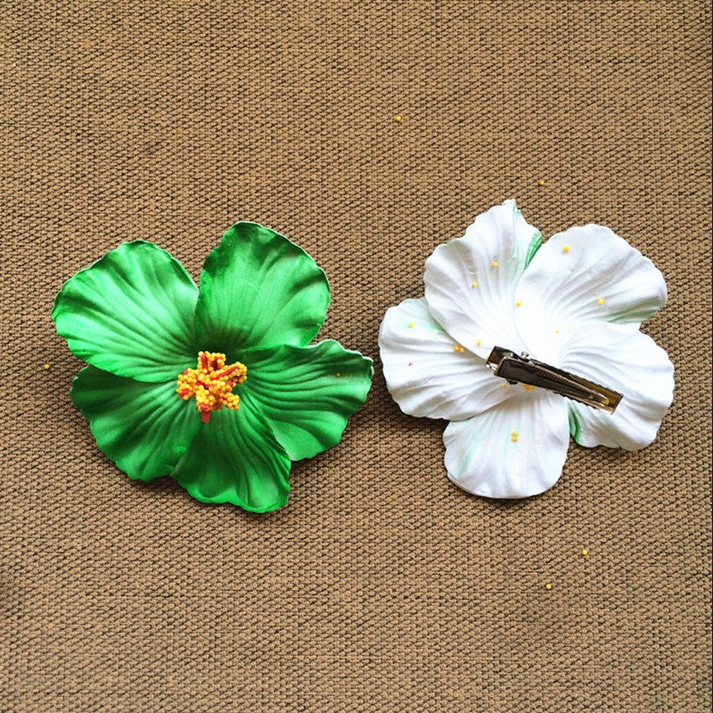 Accesorios para el cabello de playa con flores de tela de moda para mujer