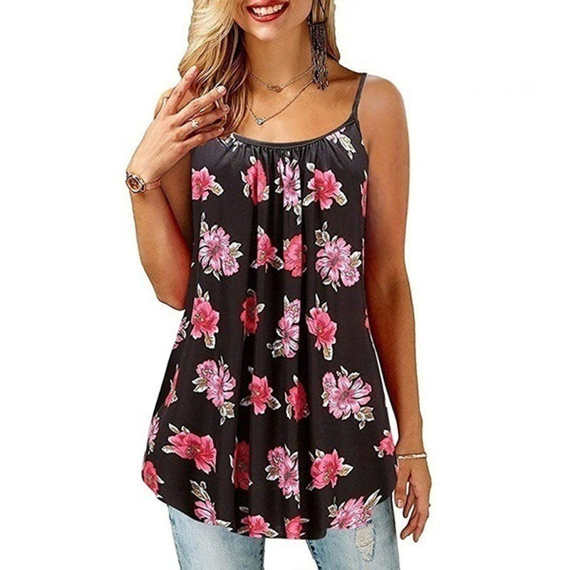 Vestido holgado informal sin mangas con estampado floral bohemio de verano para mujer, talla grande