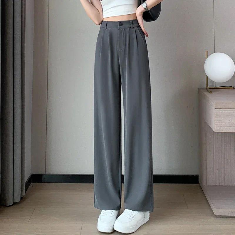 Women High Waist Loose Straight Wide Leg Pants
