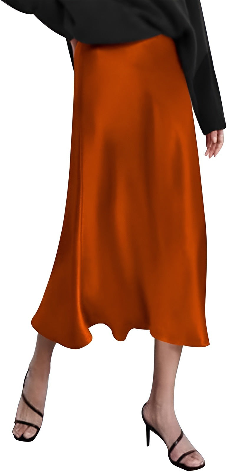 Women Fashion Elegant Solid Color Satin Fishtail Skirt