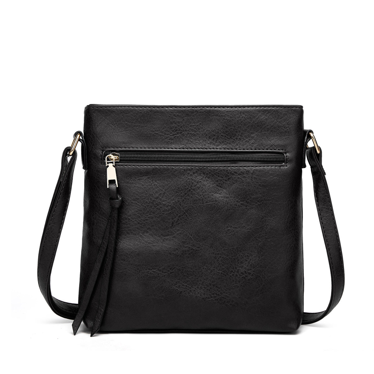 Women Autumn Retro Tassel Double Zipper Bucket Bag