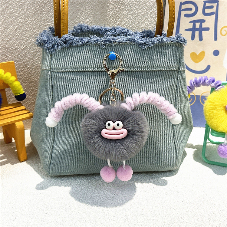Llavero de peluche con forma de bolso de dibujos animados