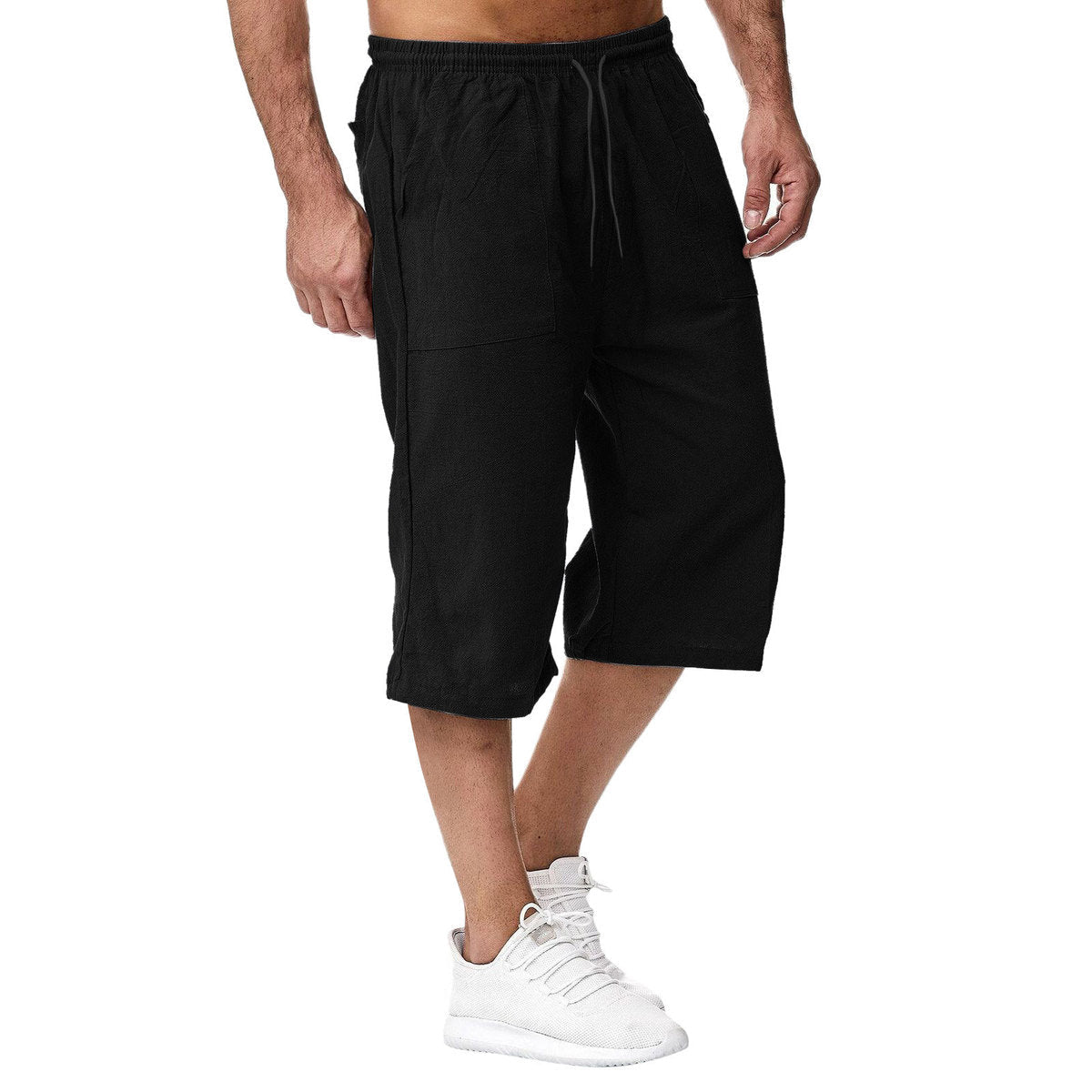 Men Casual Cotton And Linen Summer Cropped Pants